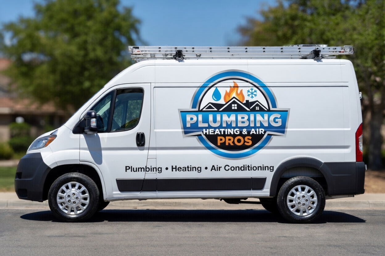 Local plumbing heating and air service van serving Vacaville
