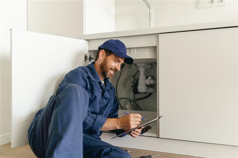 Residential plumber providing service in a Vacaville home